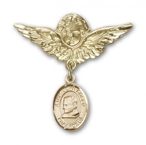 Pin Badge with St. John Bosco Charm and Angel with Larger Wings Badge ...