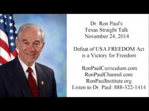 Video thumbnail for youtube video Ron Paul: Defeat of USA FREEDOM Act ...