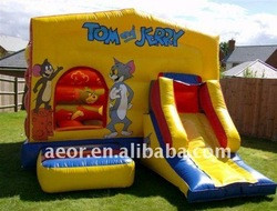 Funny Tom and Jerry inflatable combo with slide