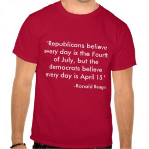 4th of July Ronald Reagan T-shirt by mikek92349