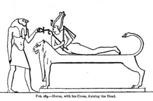Here is another ancient Egyptian image of Horus raising Osiris from ...