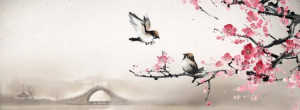 cute sparrows on cherry blossom chinese art (click to view)