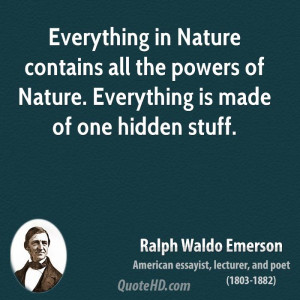 Everything in Nature contains all the powers of Nature. Everything is ...