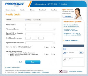 Progressive Auto Insurance Retrieve Saved Quote