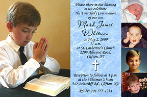 1st holy communion invitation wording
