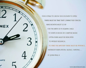 Quote from St. John Paul II about time.