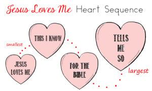 Jesus Loves Me Heart Size Sequence