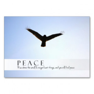 PEACE Inspirational Hawk in Flight Business Card Templates
