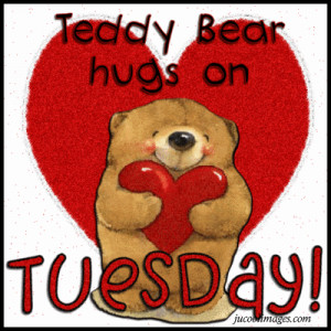 Teddy bear hugs on tuesday
