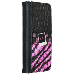 Pink Zebra Love Quote iPhone 6 Wallet Case