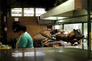 ... town of Guavate is famous for their lechon, a spitted, roast pig