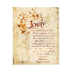 KRW Love is Patient Corinthians Bible Quote Art Canvas Print