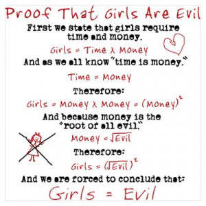 CafePress > Wall Art > Posters > Girls Are Evil Anti Love Poster