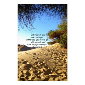 Bible Verses Inspirational Quote Psalm 32:8 Stationery Paper