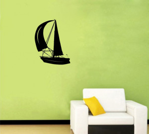 Sail Boat Boys Kids Nautical Room vinyl wall quote for home(China ...