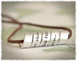 Men's Secret Message Pendant - Quotes Jewelry - Men's Personalized ...