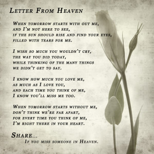 Letter from heaven.