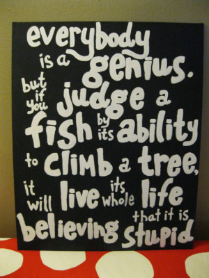 Einstein Painted Quote Canvas - Black and White - Teacher Gift ...