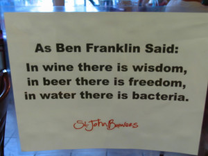 Ben Franklin quote beer and wine Image