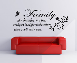 Family Like Branches Quote..Vinyl Wall Art Sticker Decal