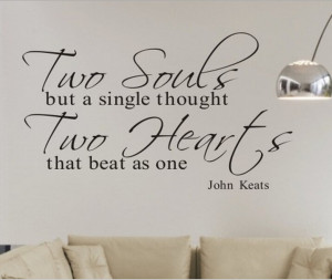 Free Shipping Two Souls But A Single Thought... Romantic Quotes Living ...