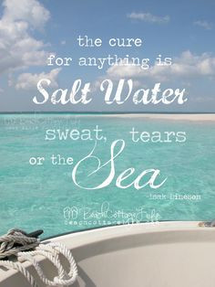 ... salt water. sweat, tears or the sea. -isak dinesen beach quote. More