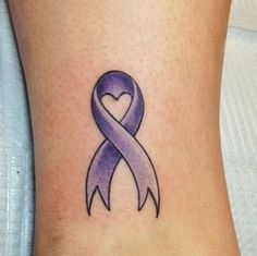 Cancer Awareness Ribbon Tattoo Cancer ribbon tattoo with a