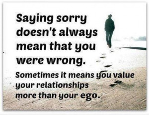 sorry doesn't always mean that you were wrong.Sometimes it means you ...