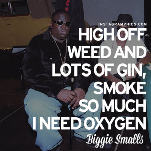 High Off Weed Biggie Smalls Quote Graphic