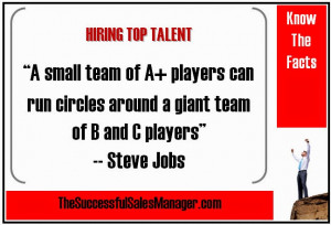 small team of A+ players can run circles around a giant team of B ...