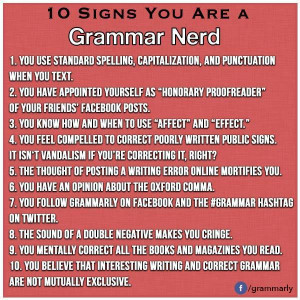 10 signs you are a Grammar Nerd