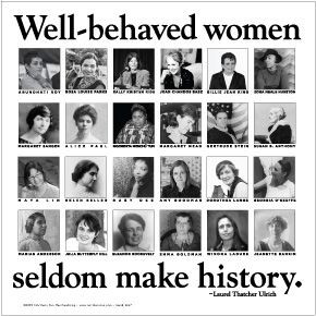 Women shown include: Arundhati Roy; Rosa Parks; Sally Ride; Joan Baez ...