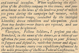 In a militia oration, the excerpt below notes the service of General ...