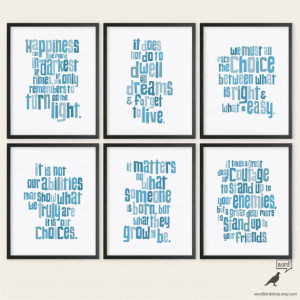 Harry Potter, Dumbledore Quotes, 6 Print Poster Collection, Teen ...