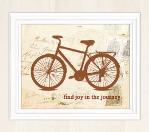 Find joy in the journey inspirational quote print, bicycle print ...