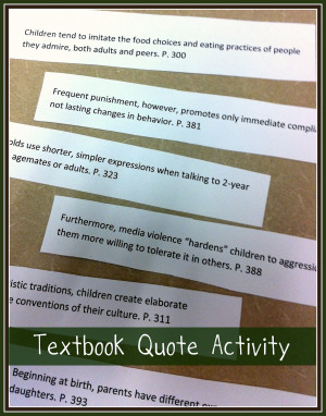 Textbook Quote Activity - Guest Blogger/Guest Upcyclist Series