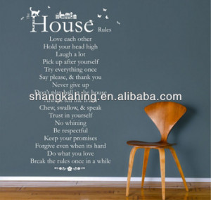 funny House rules vinyl wall decal art vinyl wall quote List Wall ...