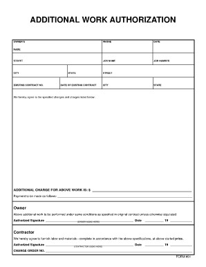 16996 Sample Work Authorization Form