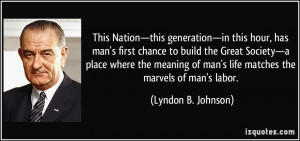 This Nation—this generation—in this hour, has man's first chance ...