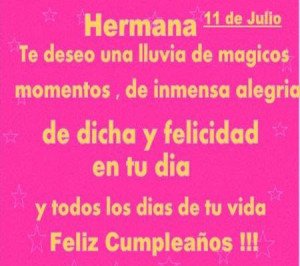 Feliz Cumpleanos Hermana Quotes Feliz cumpleaos hermanita.