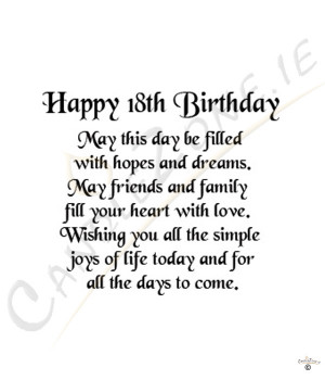 Happy 18th Birthday Quotes Happy 18th birthday wishes