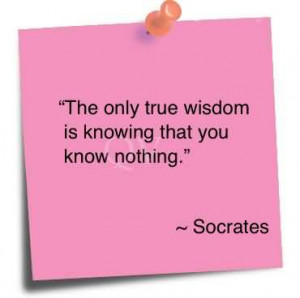 The Only True Wisdom Is Knowing That You Know Nothing-Socrates