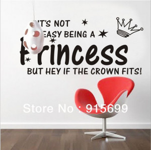 ... PRINCESS CROWN GIRL HOME DECOR BEDROOM WALL QUOTE DECAL [Top-Me]-8135