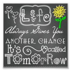 Another Chance Chalkboard Look Poster #posters #inspirational #sayings ...