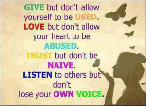 ... Wallpaper on lesson Of Life : Give but don't allow Yourself to be used