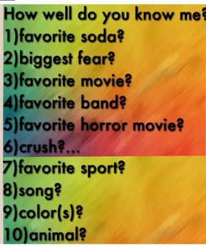 How well do you know me?