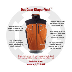 DadGear Diaper Vest Wearable Diaper Bag - Charcoal Grey