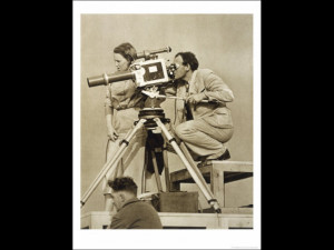 Olympische Spiele 1936 Leni Riefenstahl and One of Her Team Recording ...