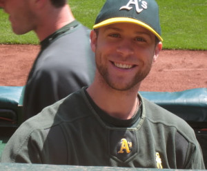 Travis Buck (outfielder for the A's) ... I cropped myself out, hehe ...