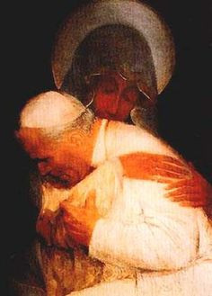 Mary embracing John Paul II. Love this!!! More